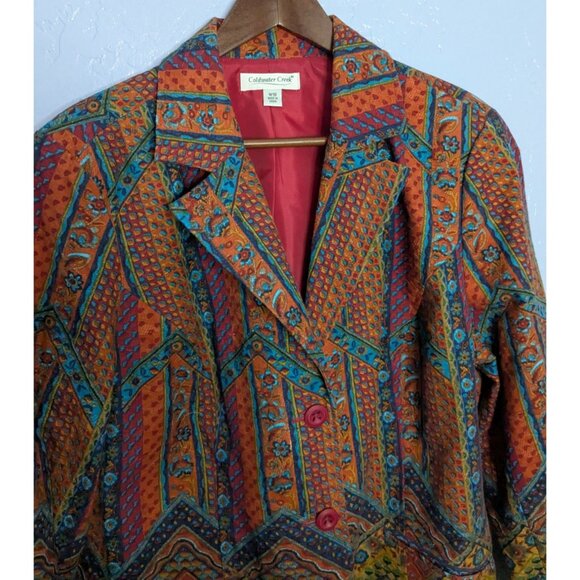 Coldwater Creek Womens Multicolor Geometric Pattern Blazer Jacket W18 Southwest - Picture 13 of 16